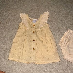 YoBaby cream dress with bloomers